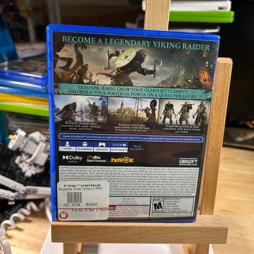 Assassins Creed Valhalla Sony PlayStation 4 PS4 Ubisoft Viking RPG Game Disc